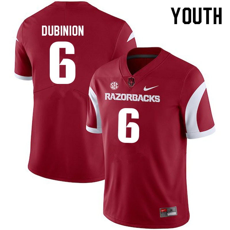Youth #6 Rashod Dubinion Arkansas Razorbacks College Football Jerseys Sale-Cardinal